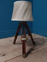 Vintage table lamp mounted on mahogany tripod base {53 cm H x 34 cm Dia.}.