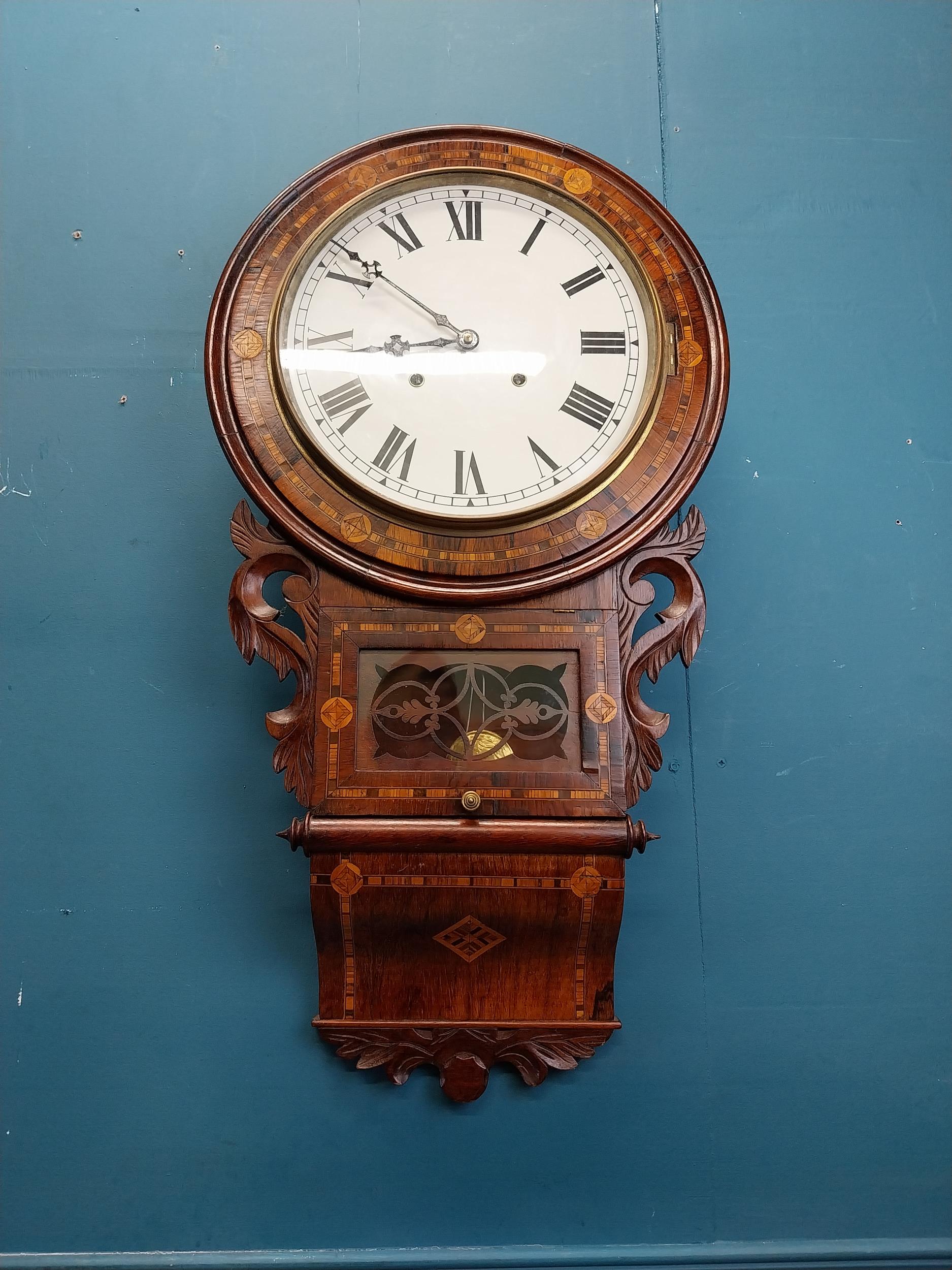Victorian rosewood drop dial wall clock {80 cm H x 42 cm W x 35 cm D]. - Image 3 of 6
