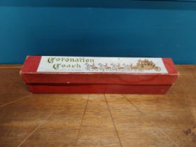 Commemorative Queen Elizabeth die cast model of Coronation Coach and Horses. {10 cm H x 41 cm W x