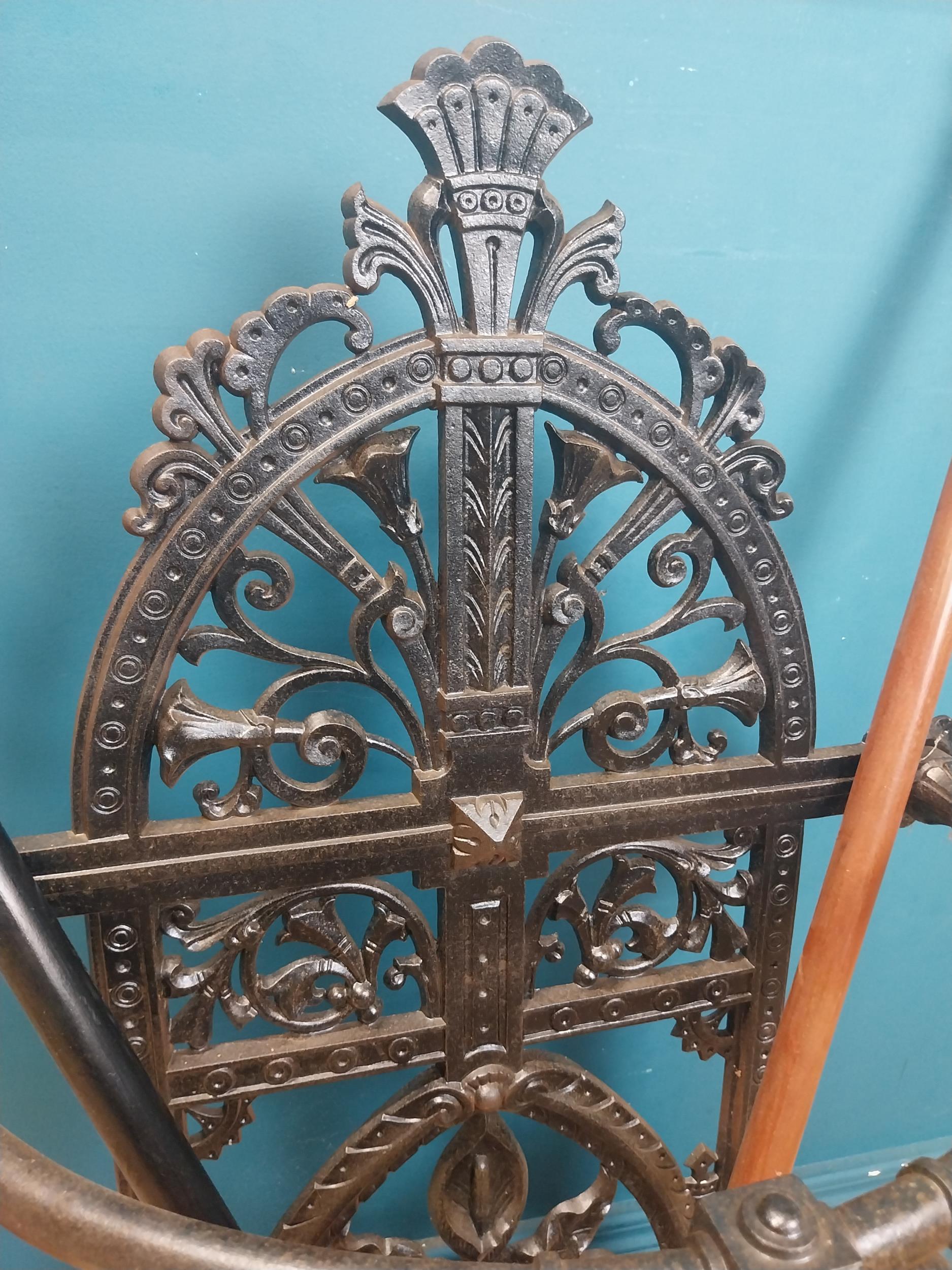 19th C. cast iron Coalbrookdale stick stand. {90 cm H x 53 cm W x 30 cm D}. - Image 5 of 9