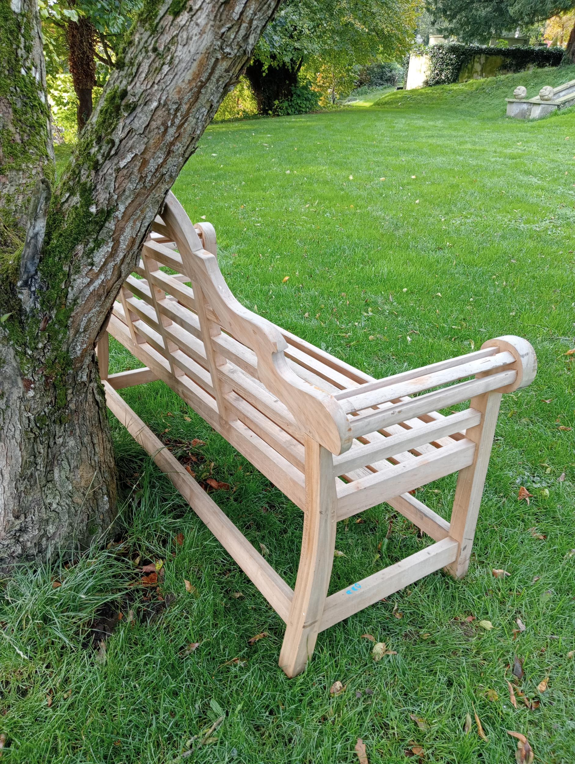 Teak Marlborough garden bench {H 100cm x W 166cm x D 60cm }. - Image 3 of 3