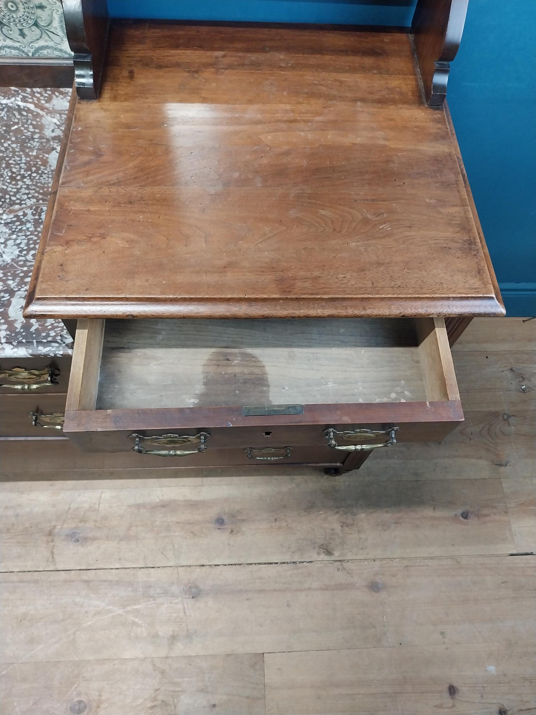 Edwardian mahogany dressing table with marble top and tiled gallery back {156 cm H x 120 cm W x 50 - Image 5 of 6