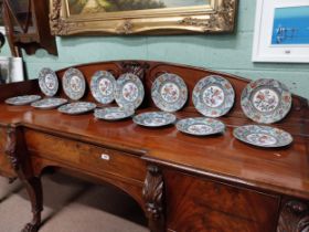 Set of fourteen 19th C. Eugenie Gregg and Son Dublin decorative ceramic plates. {27 cm Dia}.