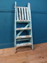 Early 20th C. painted pine ladder {114 cm H x 50 cm W x 60 cm D}.