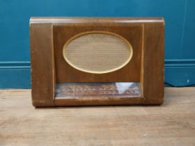1950s His Masters Voice radio {34 cm H x 50 cm W x 32 cm D}.