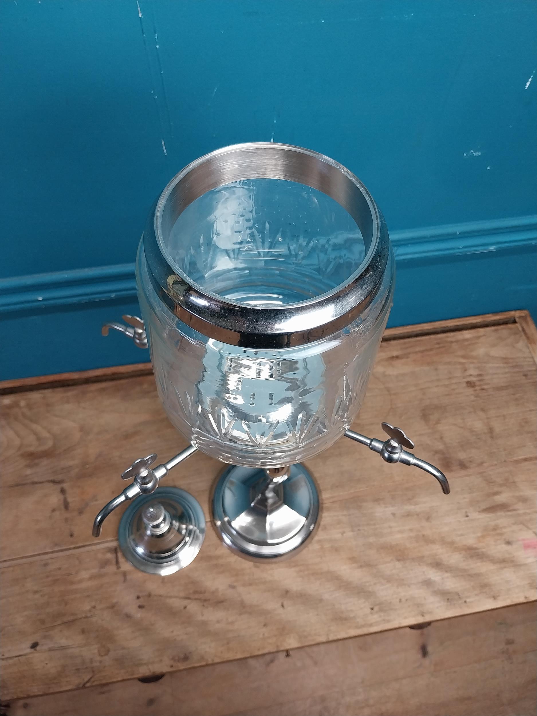 Art Deco Silver plate and glass four tap Absinthe dispenser {}. - Image 6 of 7