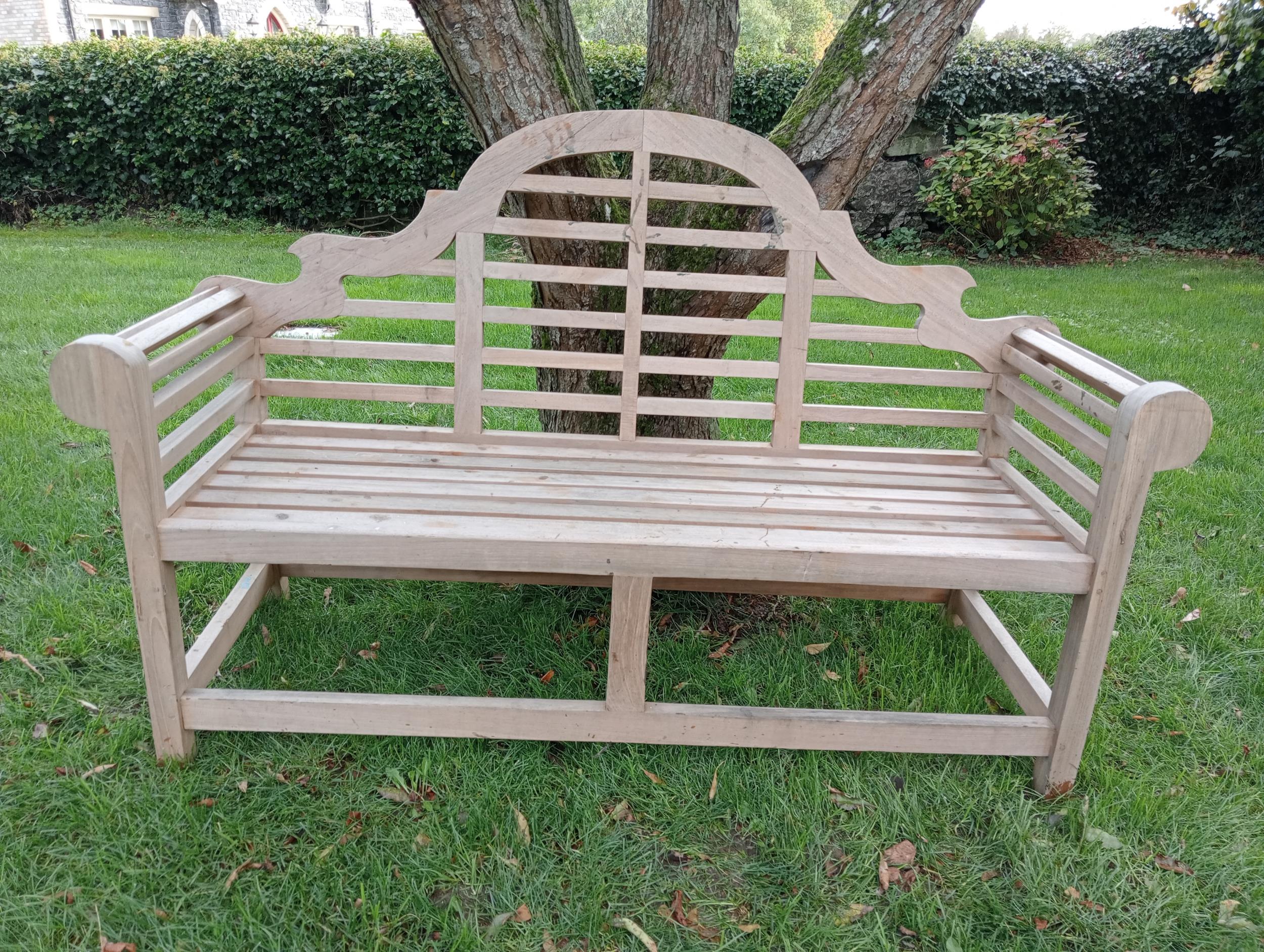 Teak Marlborough garden bench {H 100cm x W 166cm x D 60cm }.