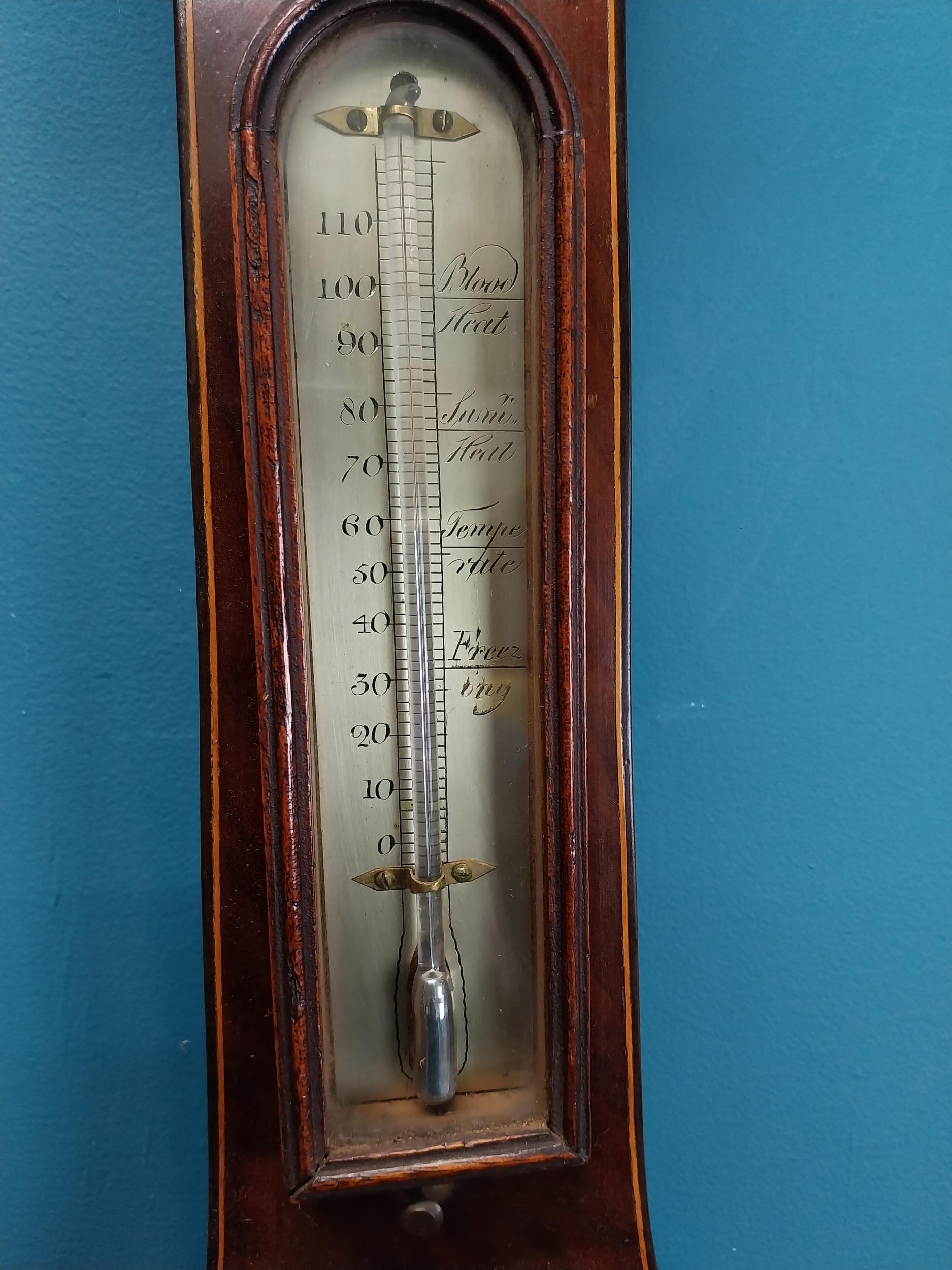 19th C. mahogany barometer L Butti Edinburgh. {98 cm H x 27 cm W}. - Bild 7 aus 8