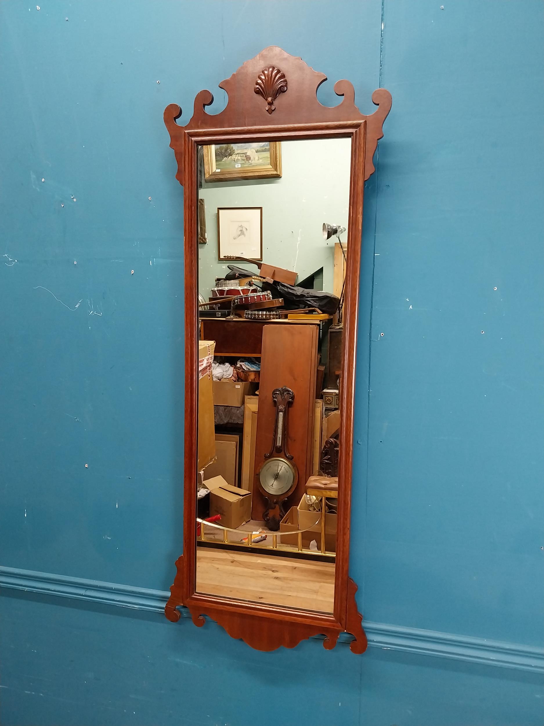 Mahogany pier mirror in the Georgian style. {117 cm H x 40 cm W}.