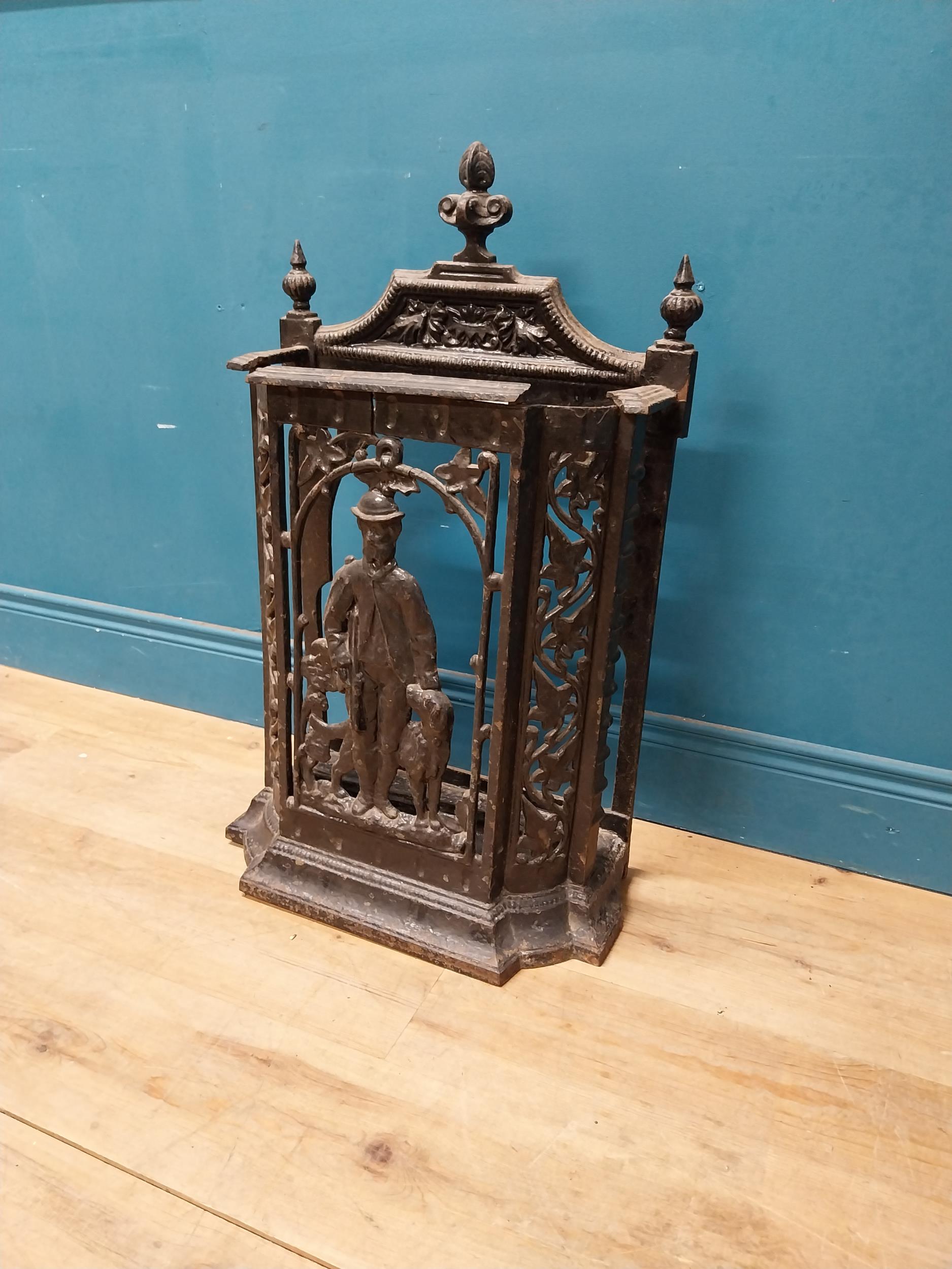 Decorative 19th C. cast iron stick stand {77 cm H x 46 cm W x 24 cm D}. - Image 2 of 6