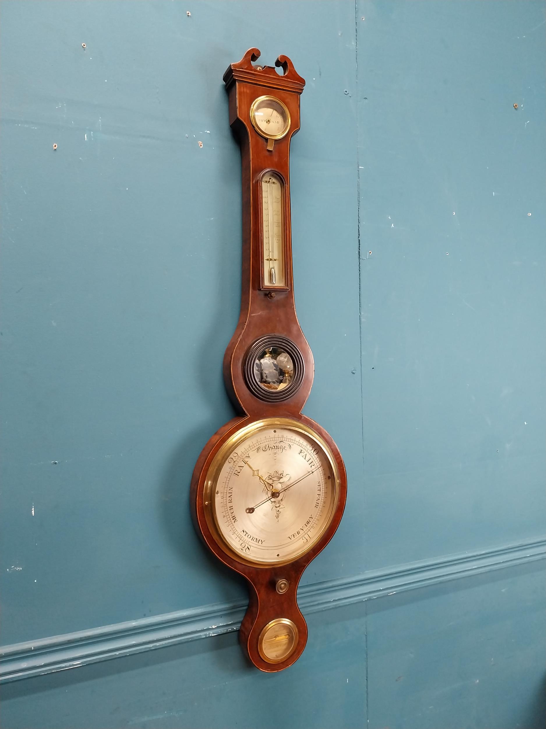 19th C. mahogany barometer L Butti Edinburgh. {98 cm H x 27 cm W}. - Bild 8 aus 8