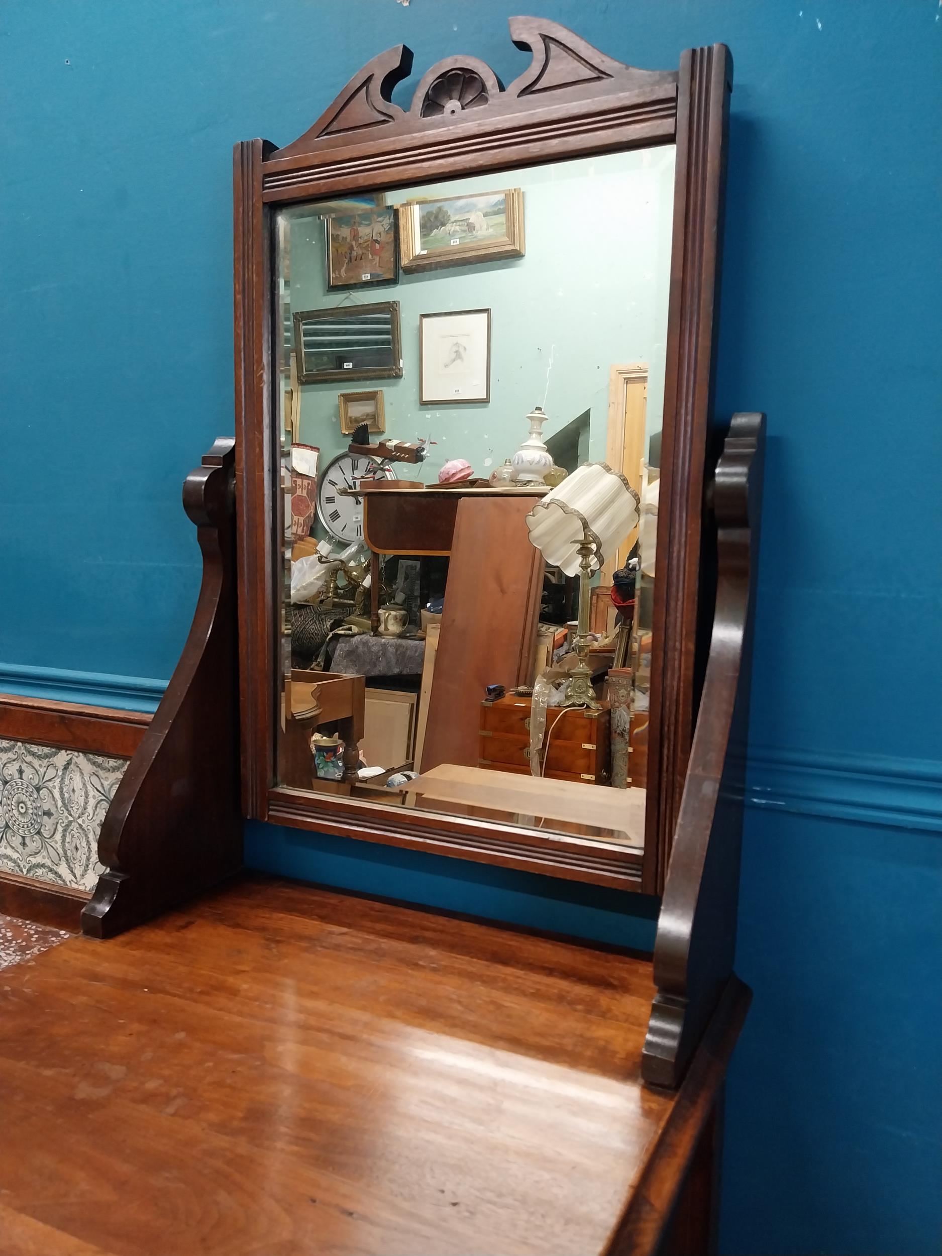 Edwardian mahogany dressing table with marble top and tiled gallery back {156 cm H x 120 cm W x 50 - Image 4 of 6