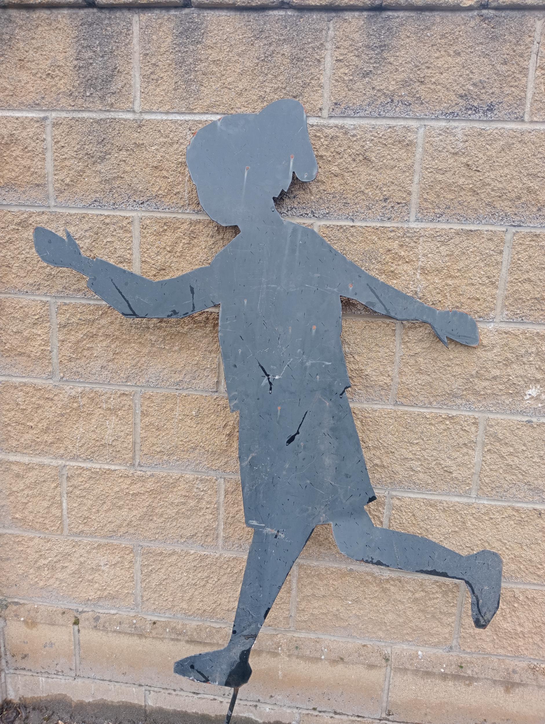 Metal silhouette of child {H 160cm x W 80cm }. (NOT AVAILABLE TO VIEW IN PERSON)