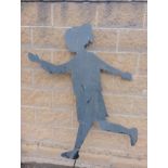 Metal silhouette of child {H 160cm x W 80cm }. (NOT AVAILABLE TO VIEW IN PERSON)