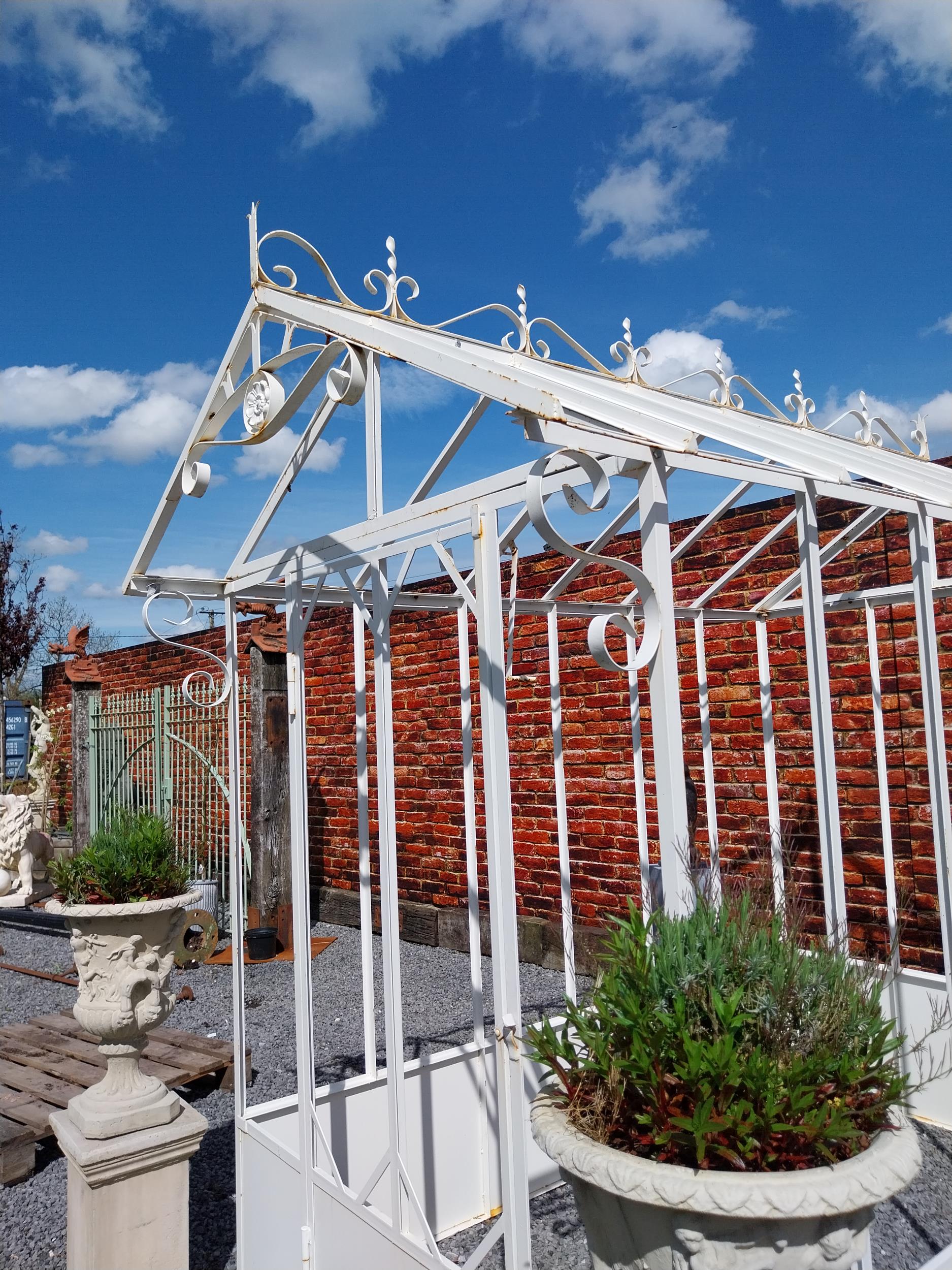 Good quality wrought iron French greenhouse in the Victorian style glass included {257 cm H x 170 cm - Image 4 of 4