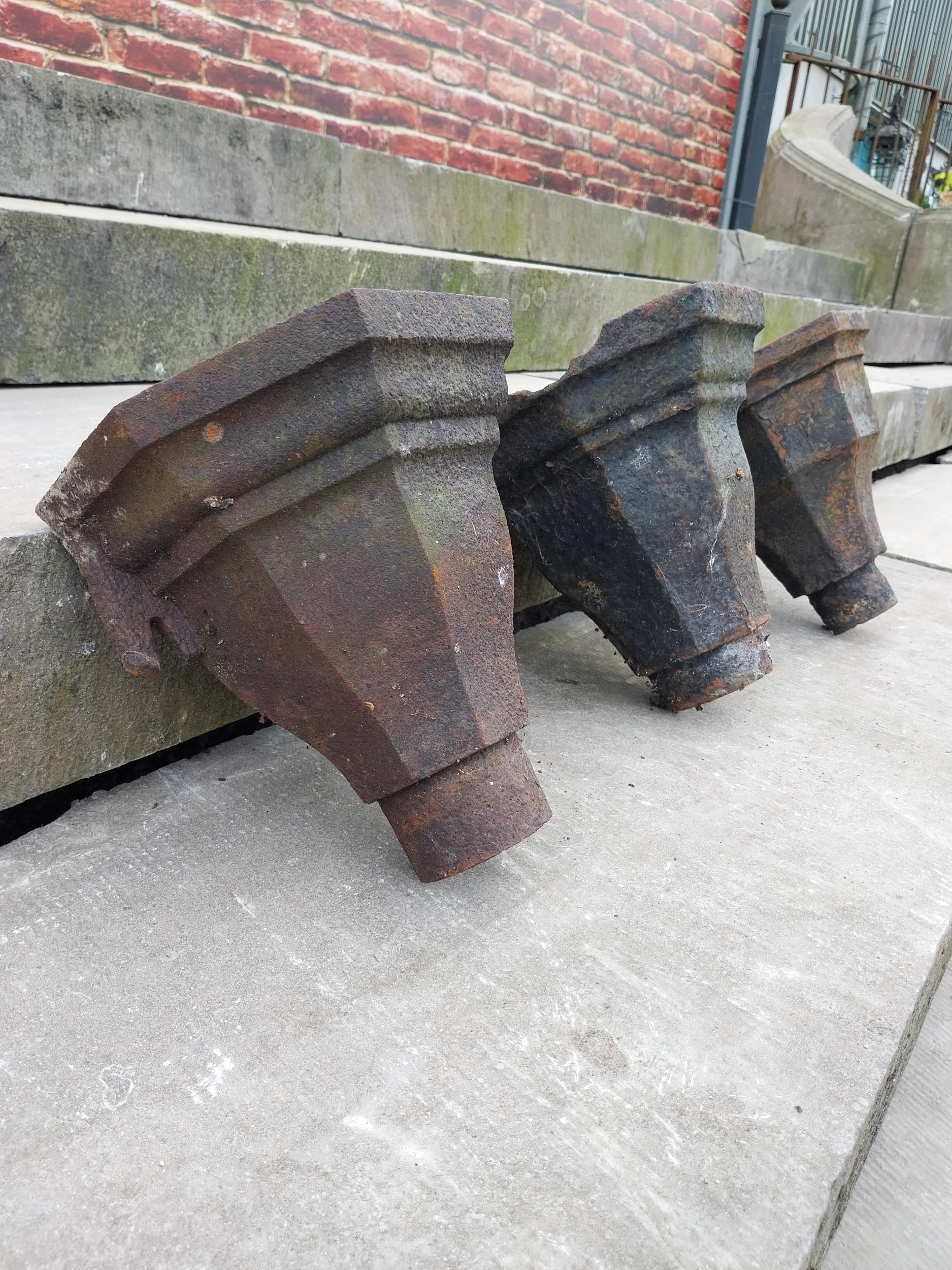 Three 19th C. cast iron copper heads {Approx.. 28 cm H x 26 cm W x 19 cm D}. - Image 4 of 7