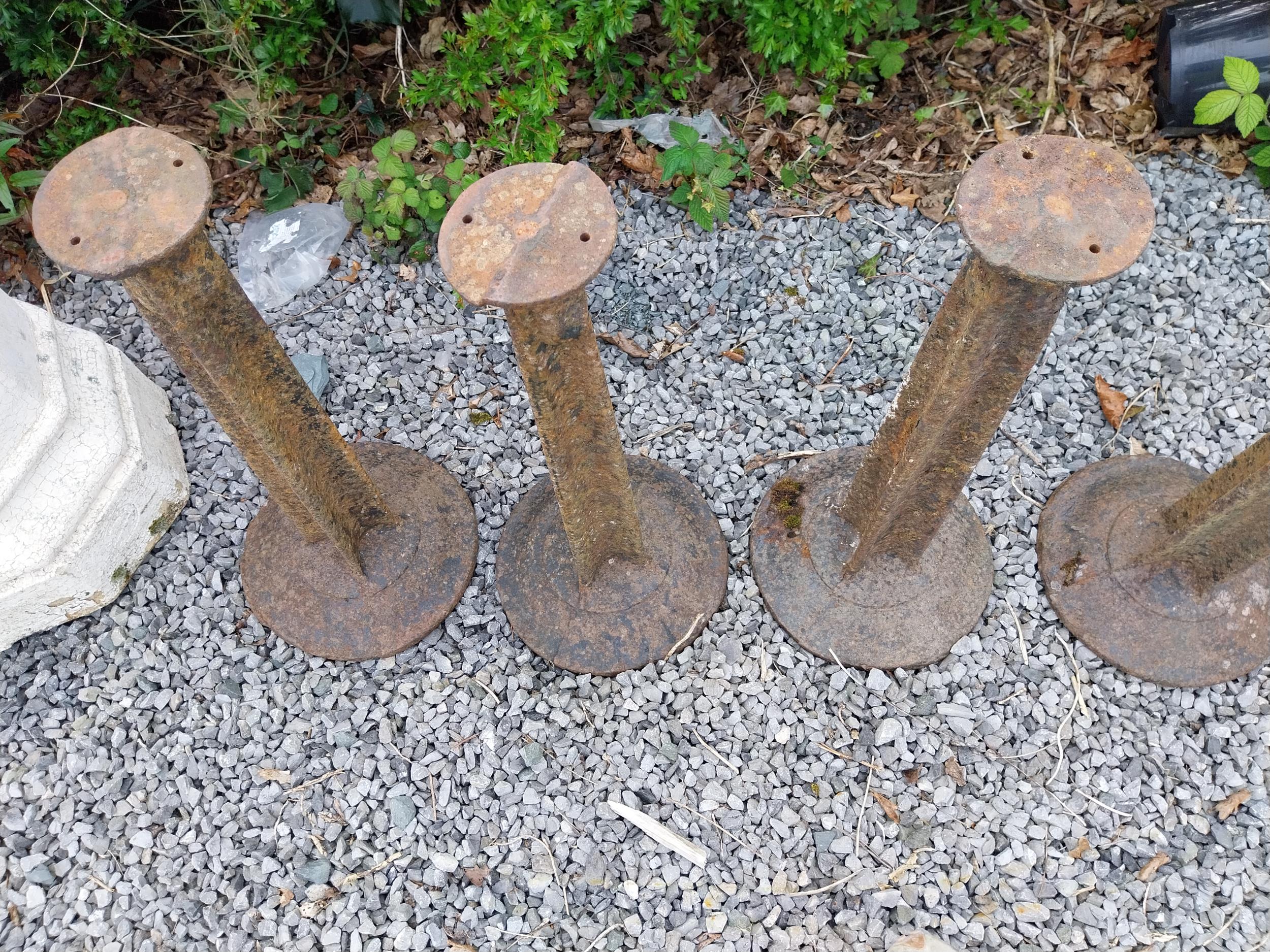 Set of four cast iron bollards {61 cm H x 28 cm Dia.}. - Image 3 of 3