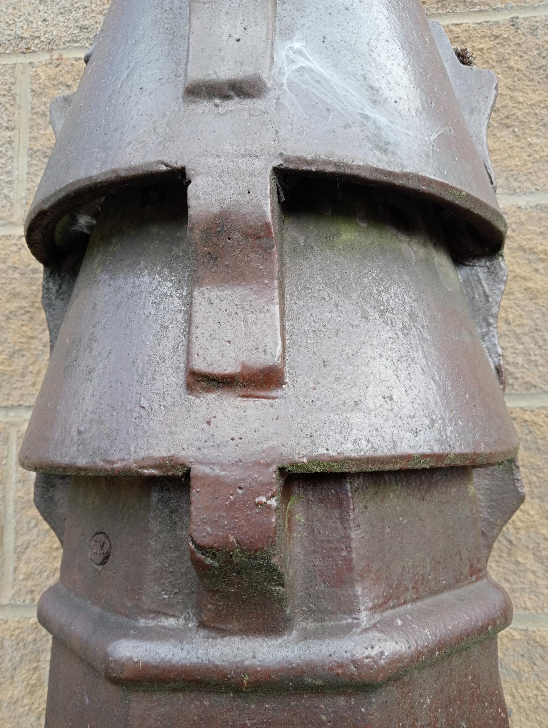 Pair of salt glazed Louvre chimney pots d{H 97cm x 35 x 35 }. - Image 2 of 4