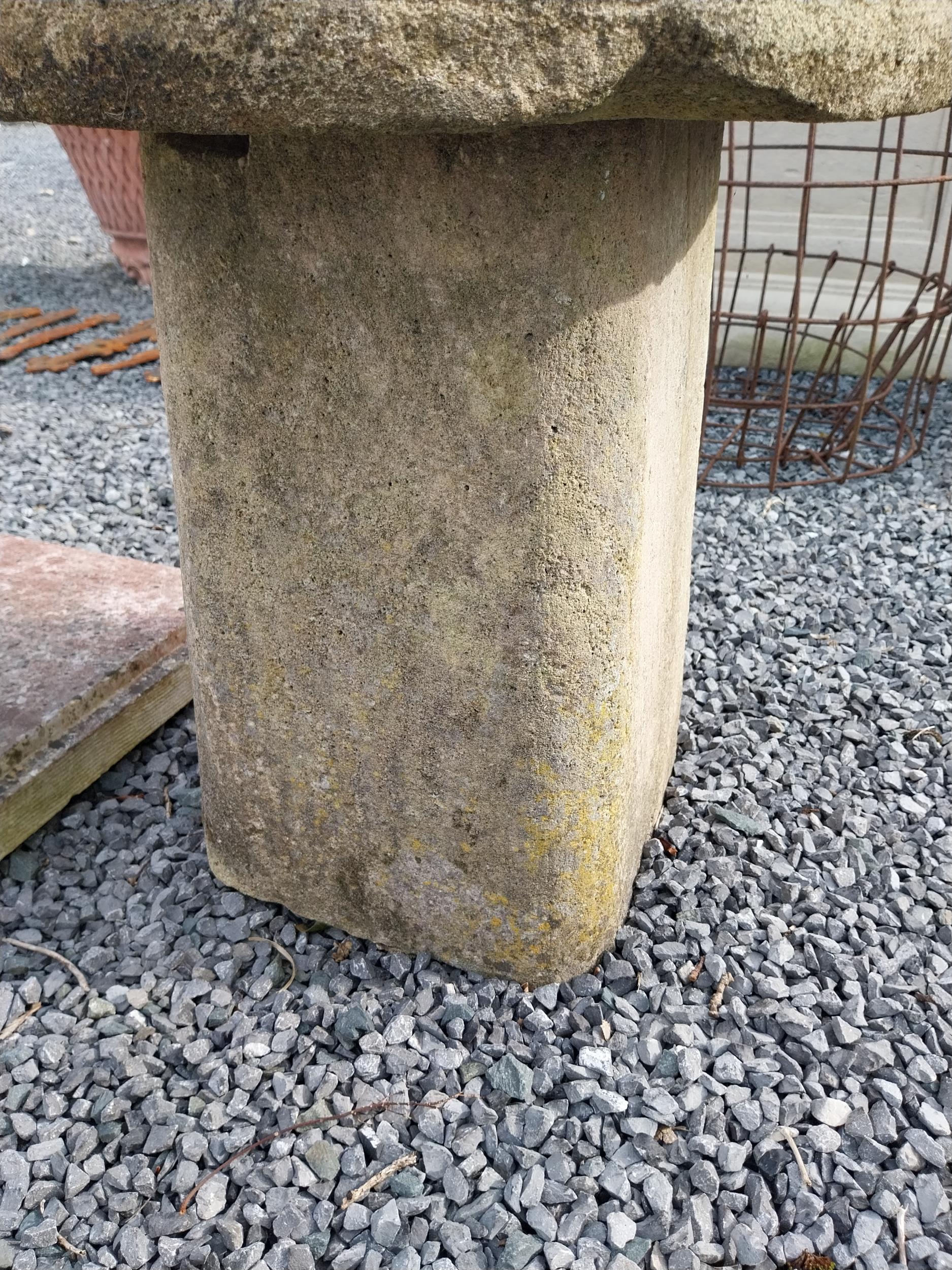 Sandstone staddle stone {60 cm H x 50 cm Dia}. (NOT AVAILABLE TO VIEW IN PERSON) - Image 3 of 3