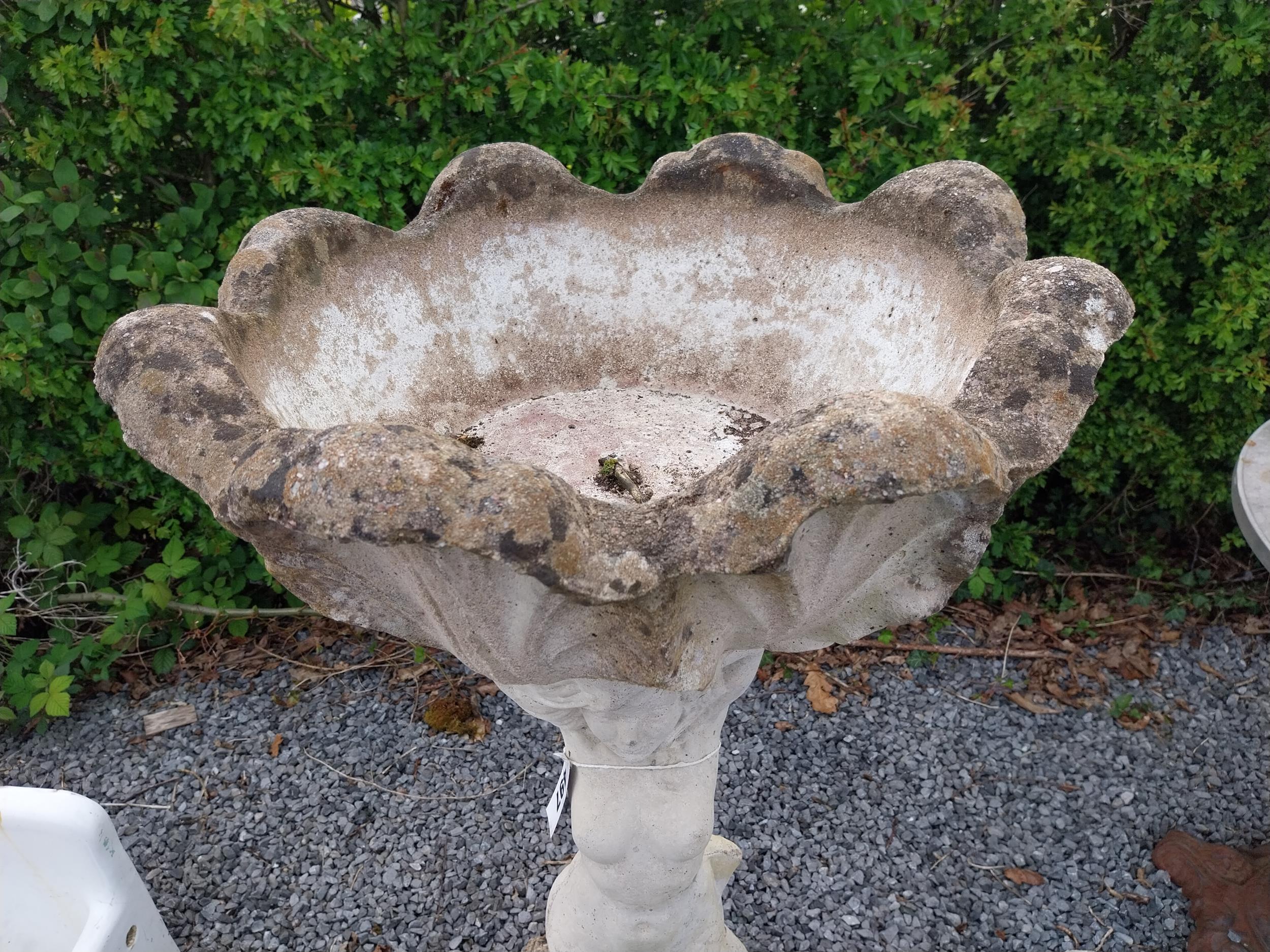 Composition planter mounted on pedestal in form of a mermaid {113 cm H x 55 cm Dia.}. - Image 3 of 3