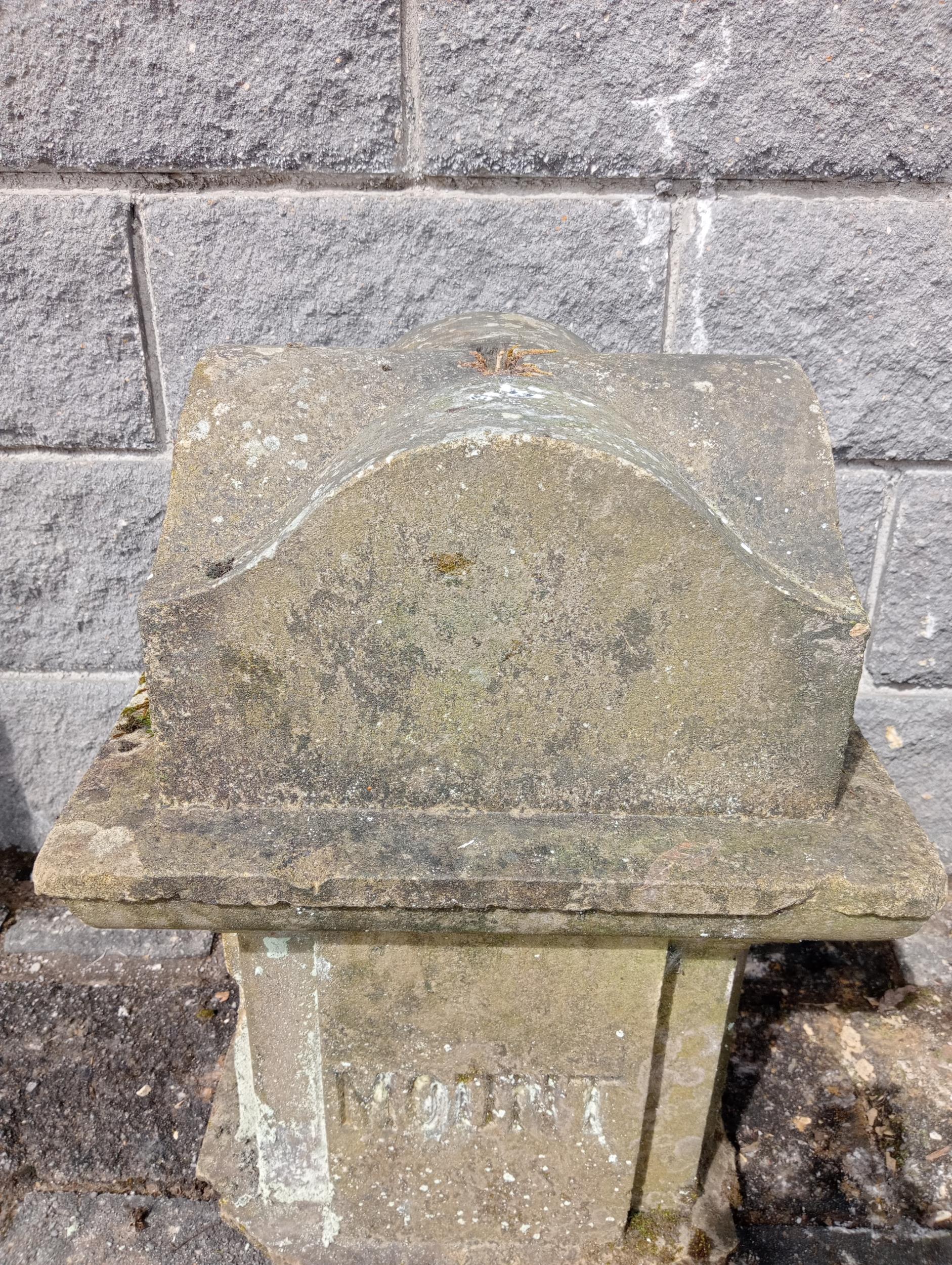 Pair of large stone pier caps inscribed Mount Elder {H 60cm x W 45cm x D 45cm }. (NOT AVAILABLE TO - Image 3 of 5