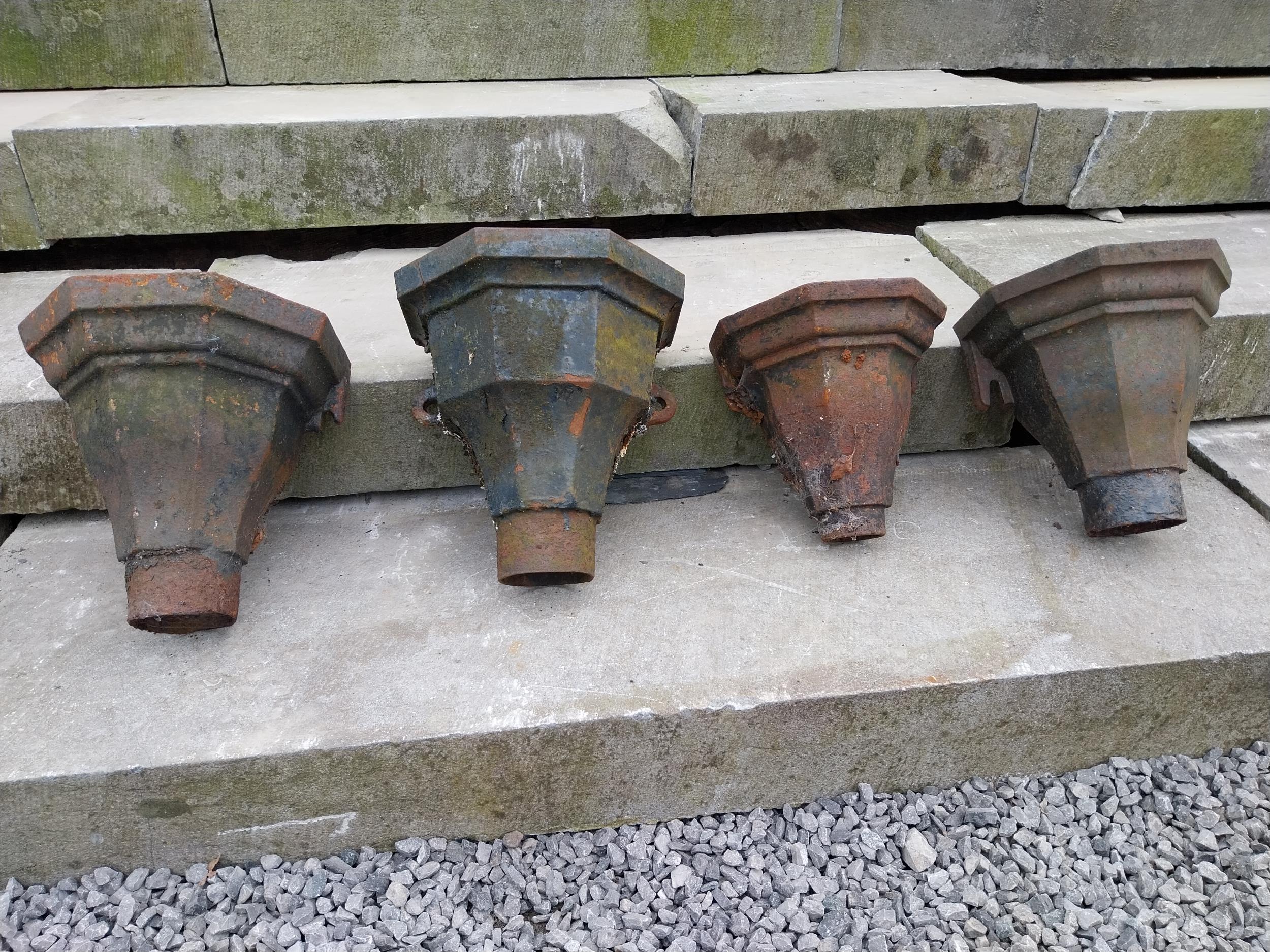 Four 19th C. cast iron copper heads {Lrg. 30 cm H x 28 cm W x 20 cm D and Sml. 25 cm H x 24 cm W x - Image 2 of 7