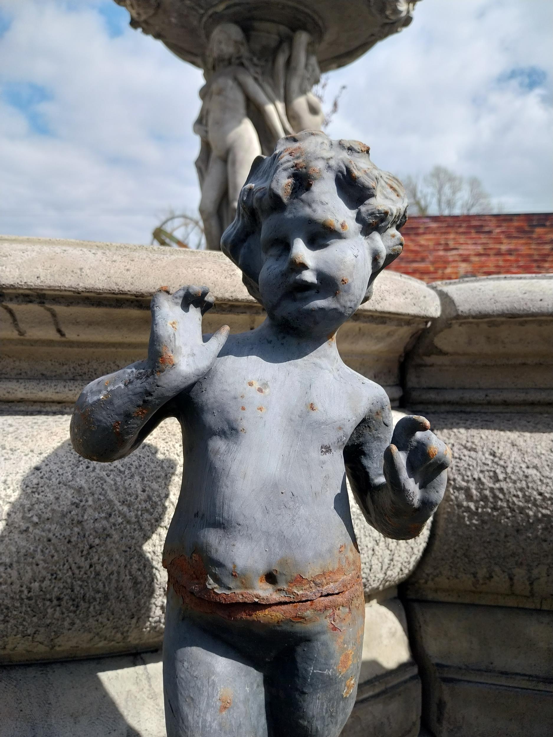 Cast iron figure of a Boy {54 cm H x 17 cm Dia.}. - Bild 4 aus 9