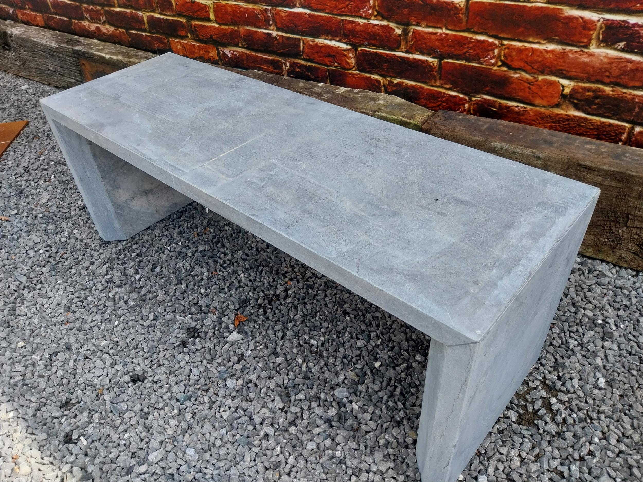 Slate garden bench {45 cm H x 120 cm W x 40 cm D}. - Image 3 of 4