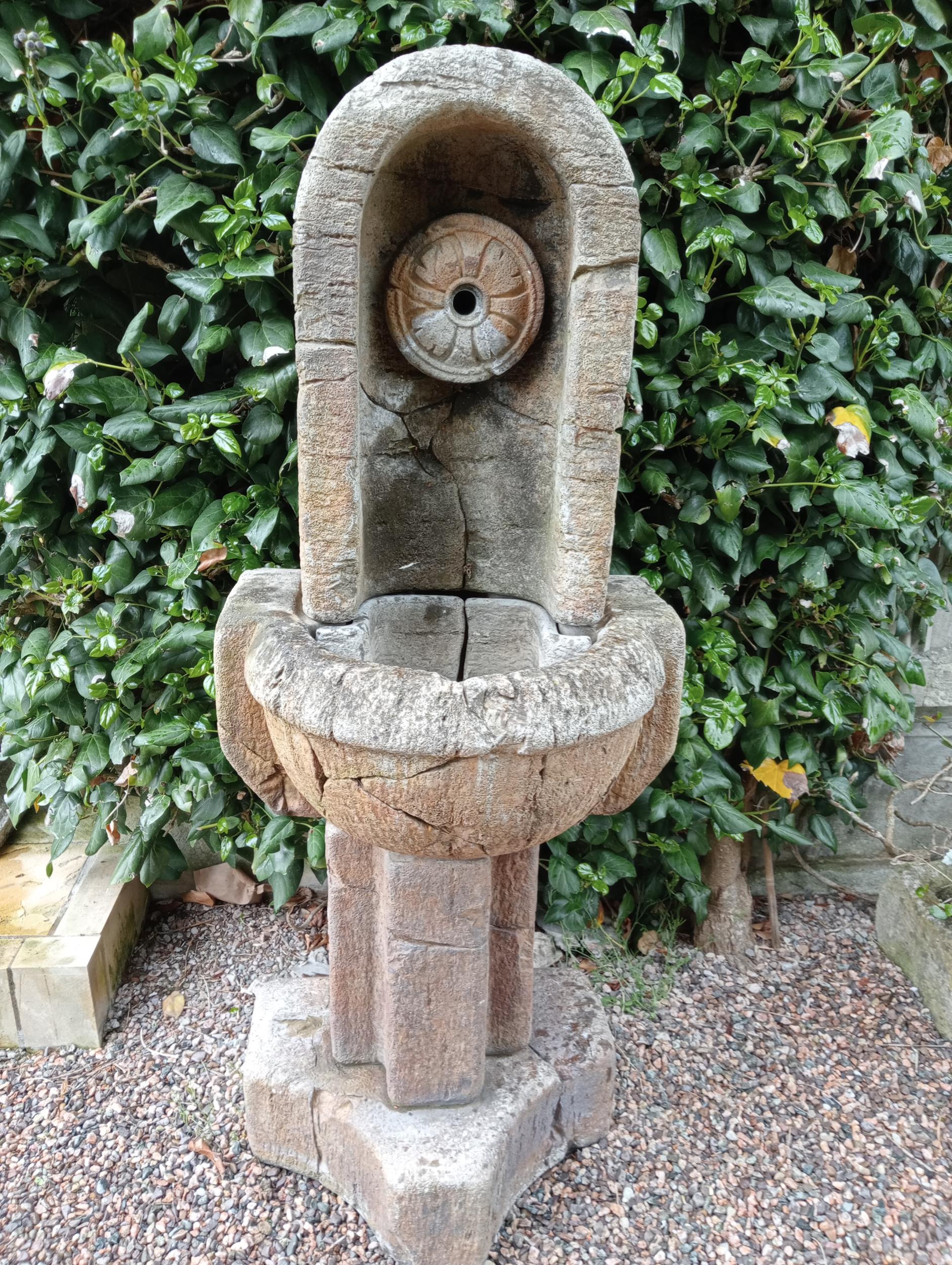 Stone Henri studio water fountain {H 145cm x W 60cm x D 50cm}. (NOT AVAILABLE TO VIEW IN PERSON)