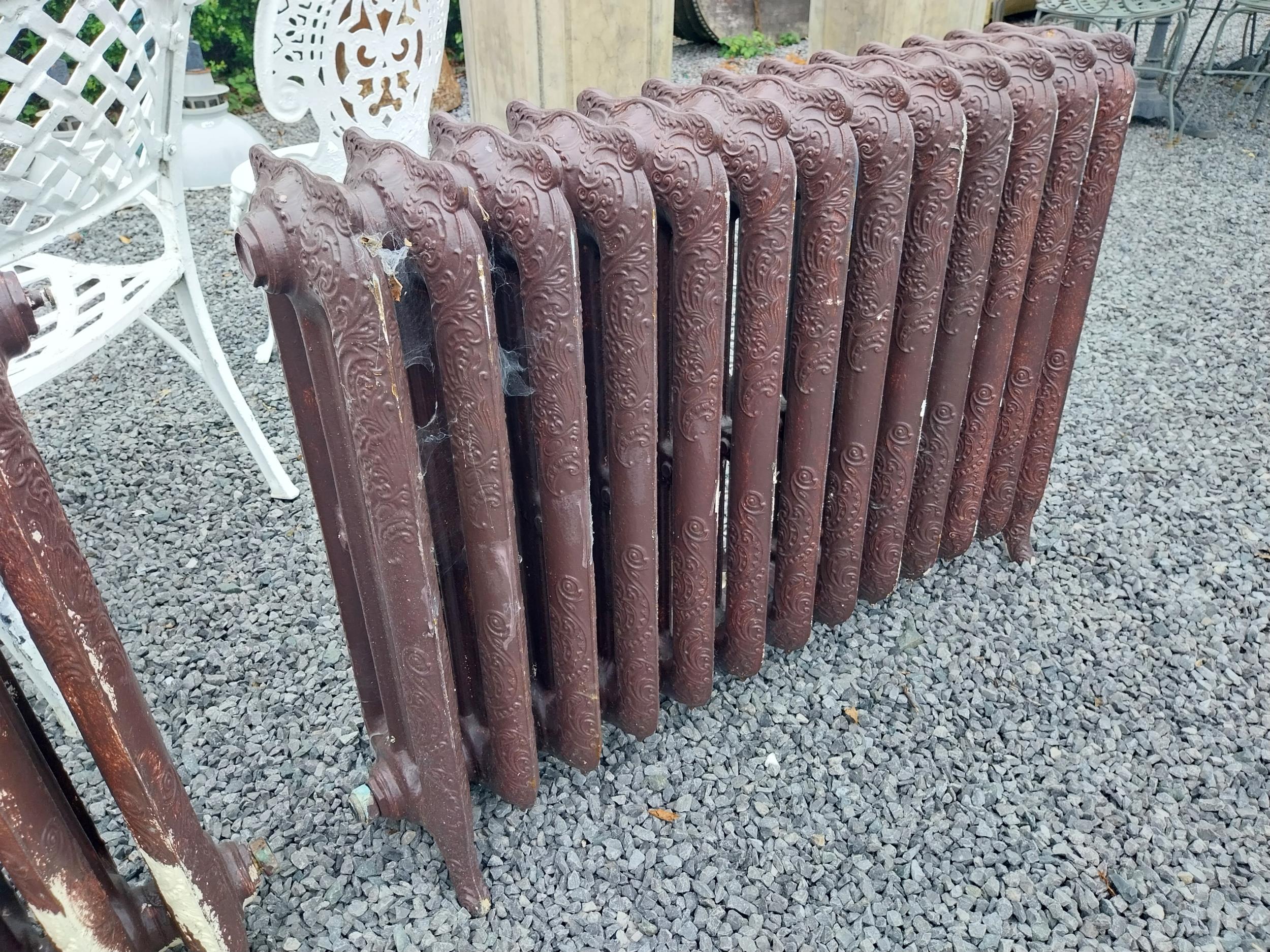 Two decorative cast iron radiators in the Victorian style - taken out working {74 cm H x 108 cm W - Image 2 of 2