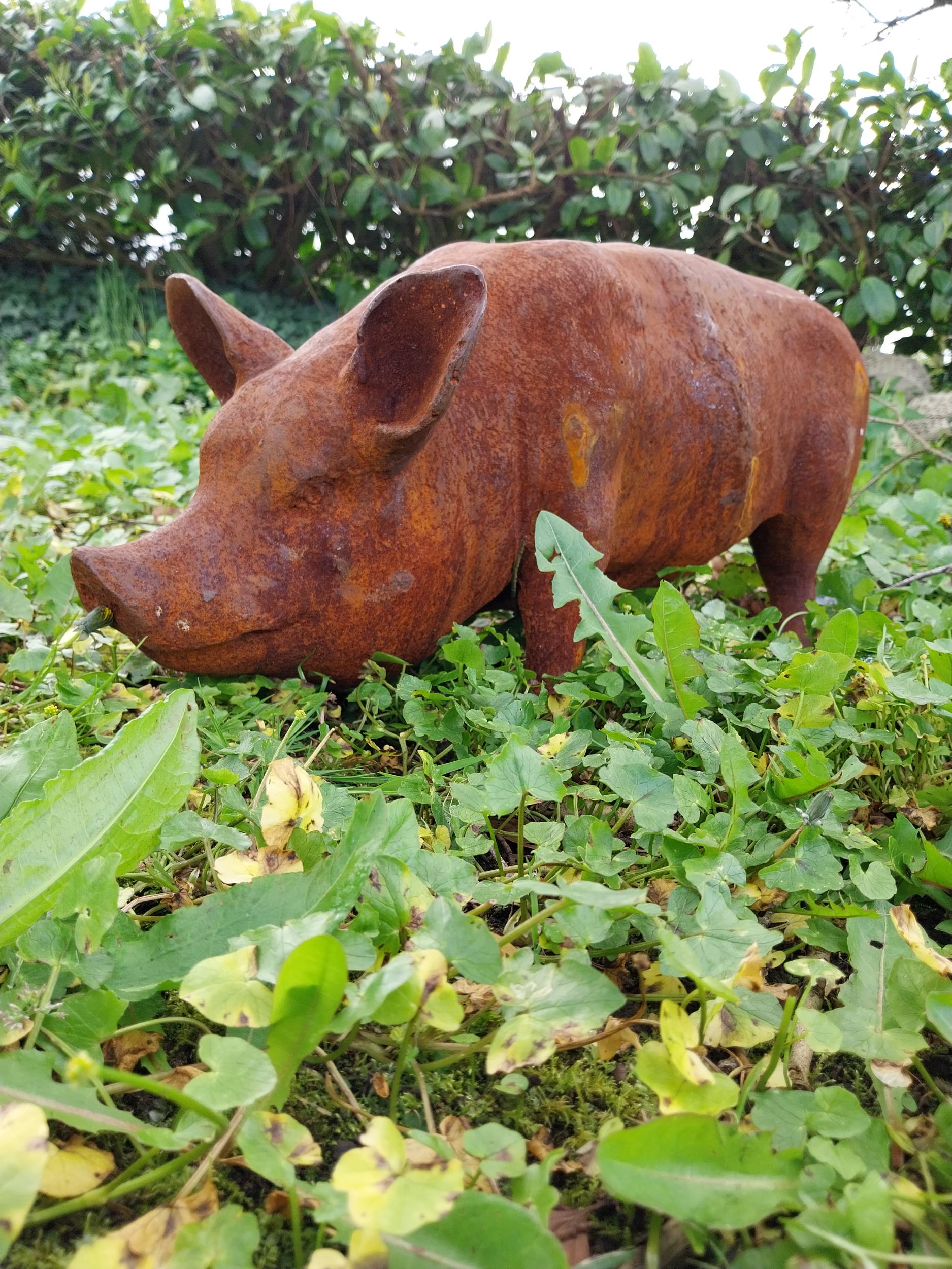 Good quality cast iron statue of a Pig {29 cm H x 70 cm W x 20 cm D}. - Image 2 of 5