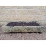 Sandstone trough d{H 17cm x W 121cm x D 59cm }. (NOT AVAILABLE TO VIEW IN PERSON)