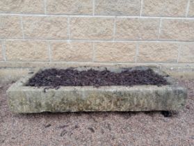 Sandstone trough d{H 17cm x W 121cm x D 59cm }. (NOT AVAILABLE TO VIEW IN PERSON)