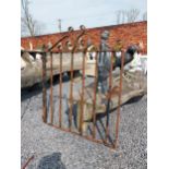 1950s wrought iron garden gate {122 cm H x 106 cm W x 4 cm D}.
