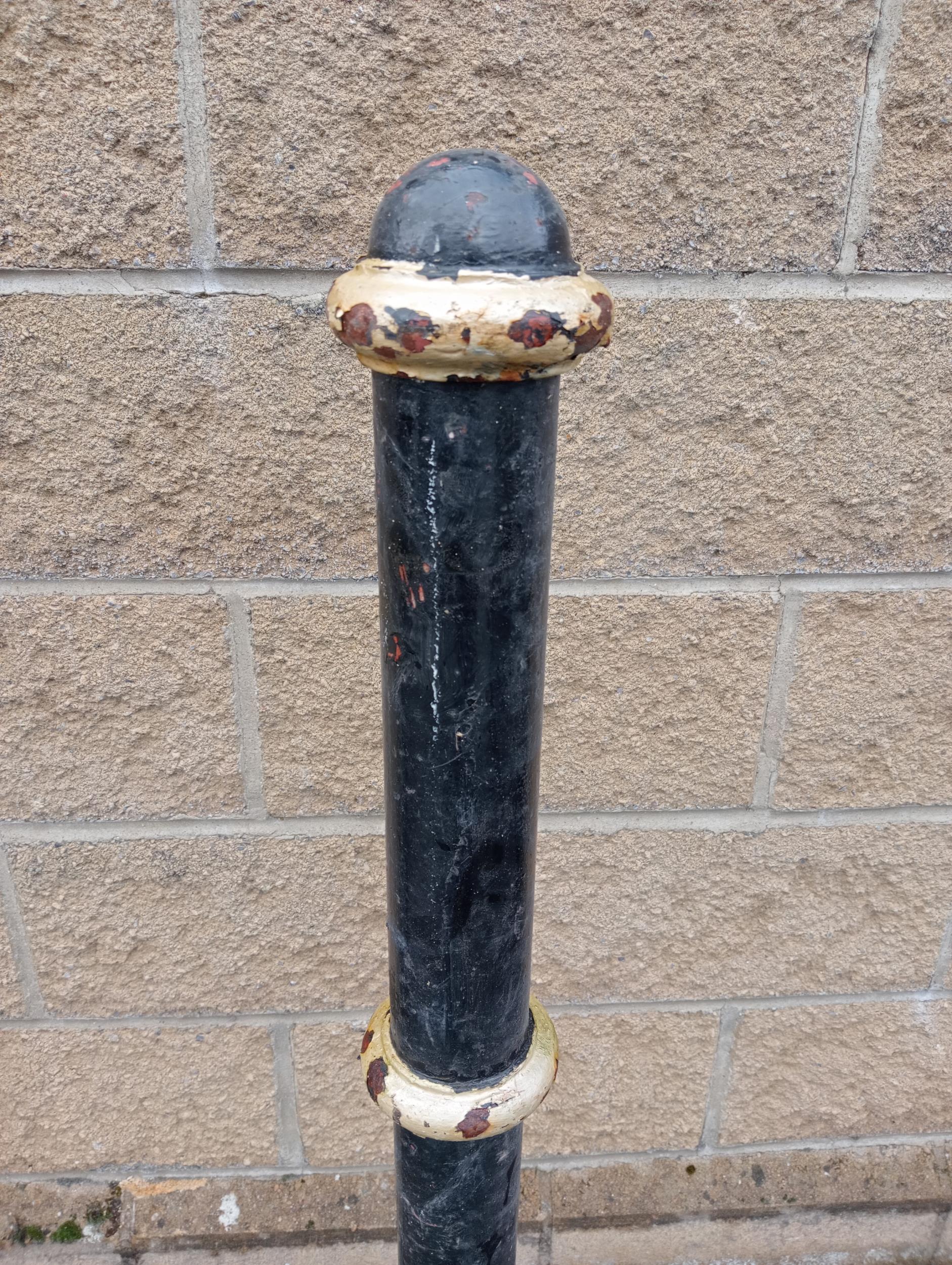 Four cast iron bollards {H 130cm x Dia 12cm }. (NOT AVAILABLE TO VIEW IN PERSON) - Image 2 of 4