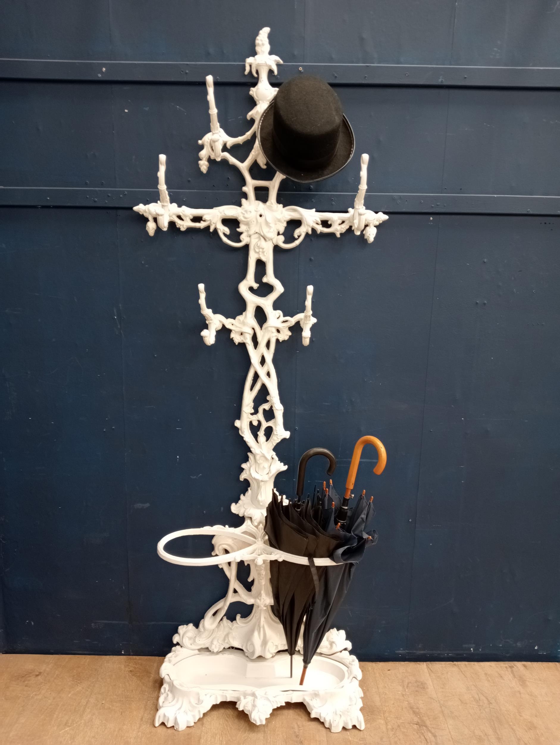 Victorian cast iron coat rack and umbrella stand in the form of a tree {H 204cm x W 45cm x D - Image 2 of 4