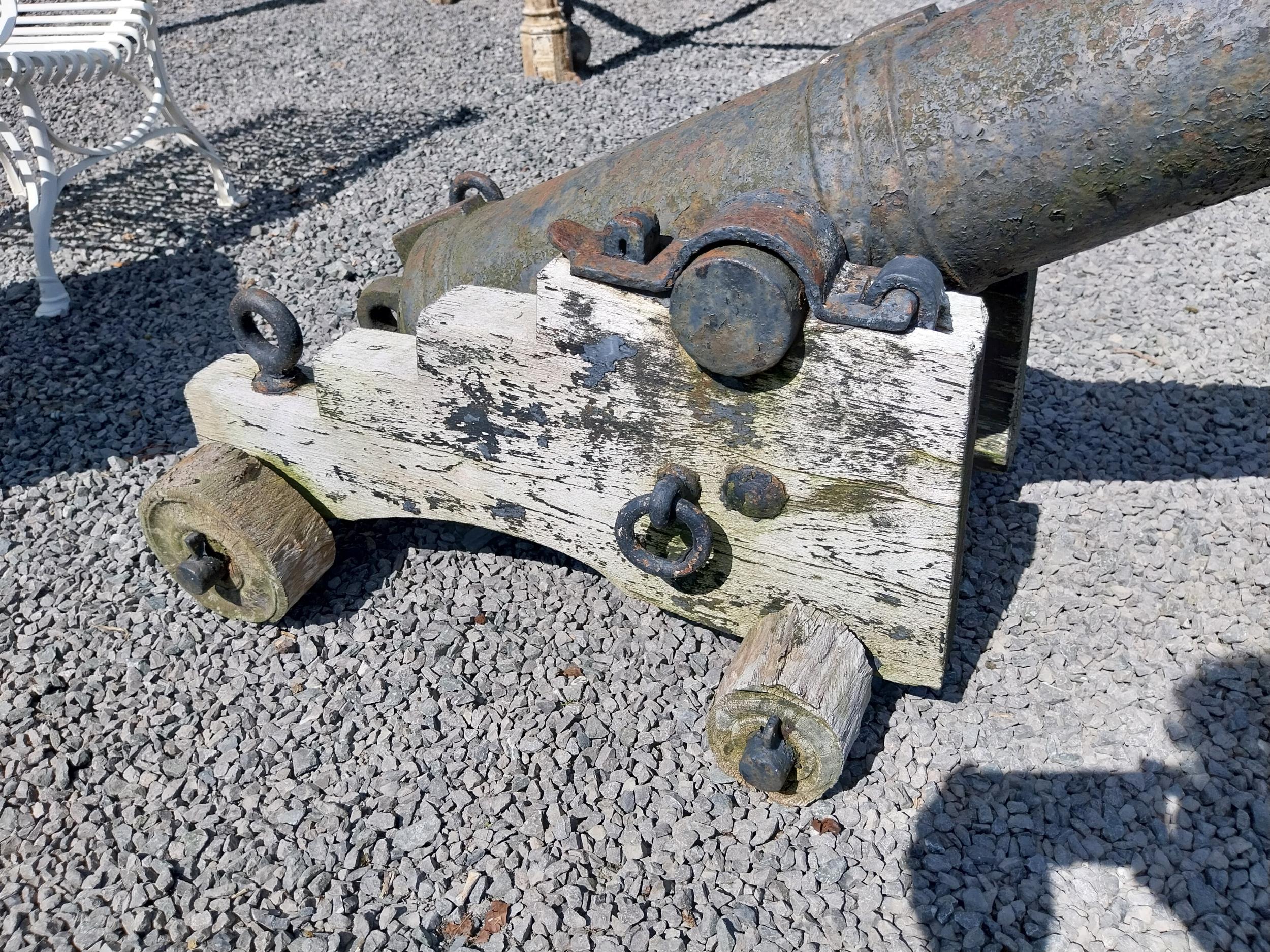 Rare 19th C. deck cannon by Falkirk on original stand {80 cm H x 64 cm W x 124 cm D}. - Bild 2 aus 6