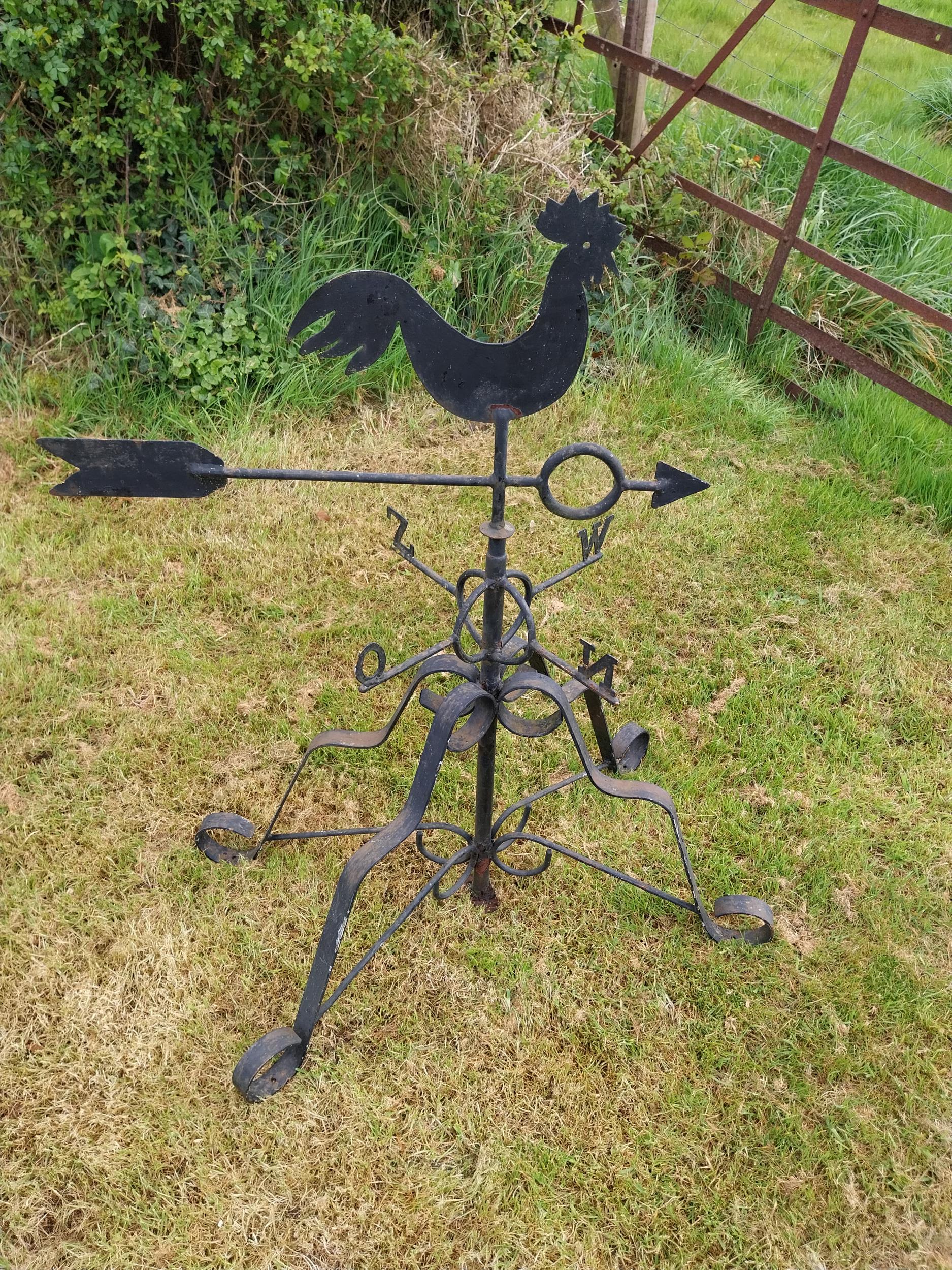 Wrought iron weather vain Rooster {117 cm H x 116 cm W x 99 cm D}. - Image 6 of 6