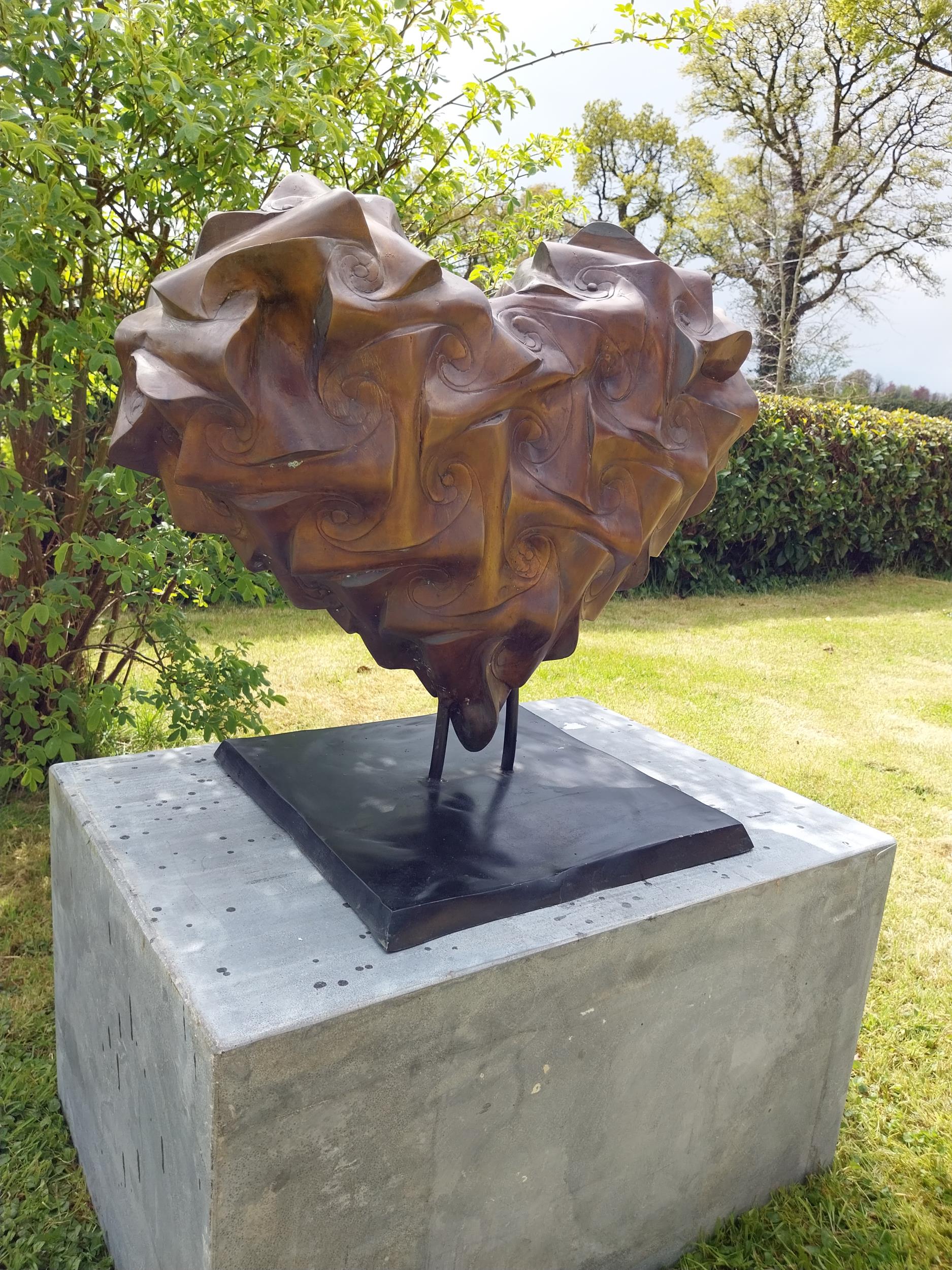 Exceptional quality contemporary bronze sculpture of a Heart {57 cm H x 64 cm W x 40 cm D}. - Image 3 of 5