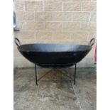 Large steel fire pit {H 86cm x Dia 130cm }. (NOT AVAILABLE TO VIEW IN PERSON)