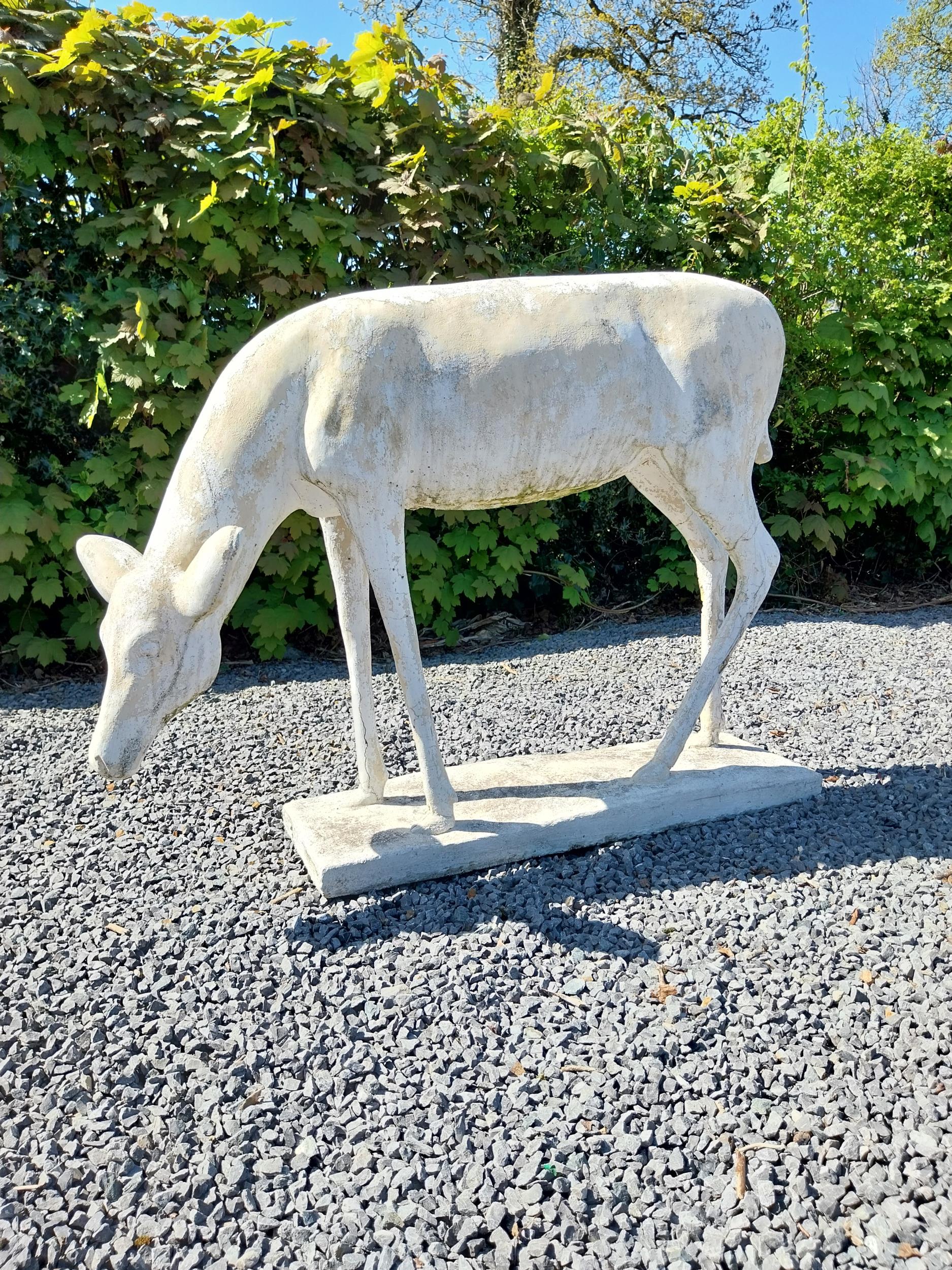 Moulded stone statue of a Deer {88 cm H x 122 cm W x 77 cm D}. - Image 6 of 6