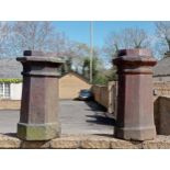 Pair of salt glazed hexagon chimney pots {H 68cm x W 30cm x D 30cm }. (NOT AVAILABLE TO VIEW IN