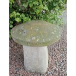 Sandstone staddle stone {H 74cm x Dia 52cm }. (NOT AVAILABLE TO VIEW IN PERSON)