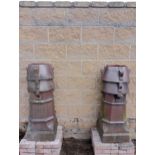 Pair of salt glazed Louvre chimney pots {H 96cm x 36 x 36 }.