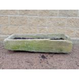 Stone trough {H 25cm x W 120cm x D 44cm }. (NOT AVAILABLE TO VIEW IN PERSON)