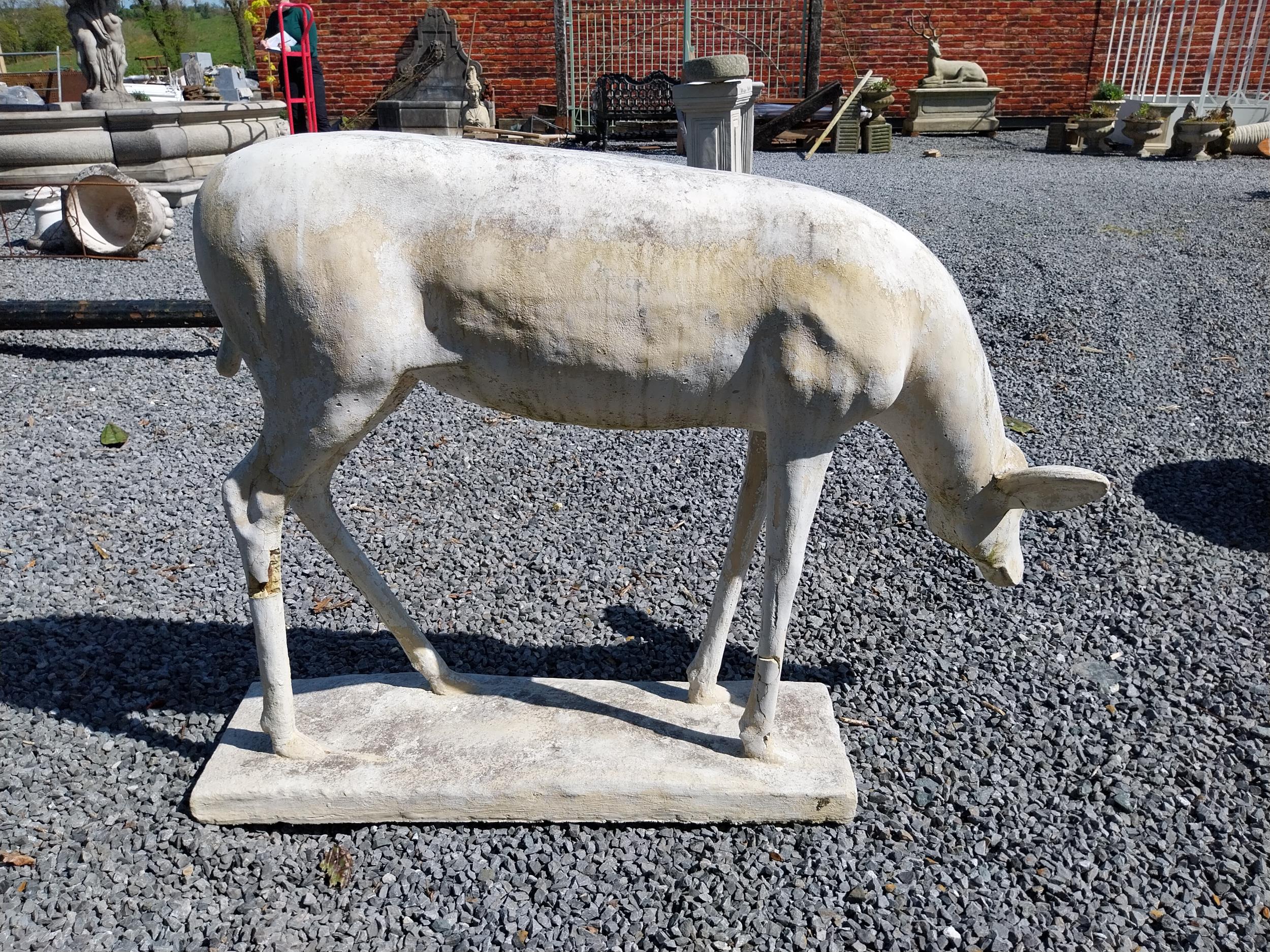 Moulded stone statue of a Deer {88 cm H x 122 cm W x 77 cm D}. - Image 5 of 6