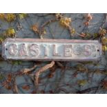Cast iron Street sign Castle St {H 17cm x W 82cm }. (NOT AVAILABLE TO VIEW IN PERSON)