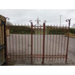 Wrought iron rail and pedestrian gate {H 230cm x W 297cm x D 5cm }. (NOT AVAILABLE TO VIEW IN