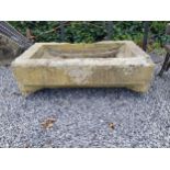 Sandstone trough {29 cm H x 105 cm W x 57 cm D}. (NOT AVAILABLE TO VIEW IN PERSON)