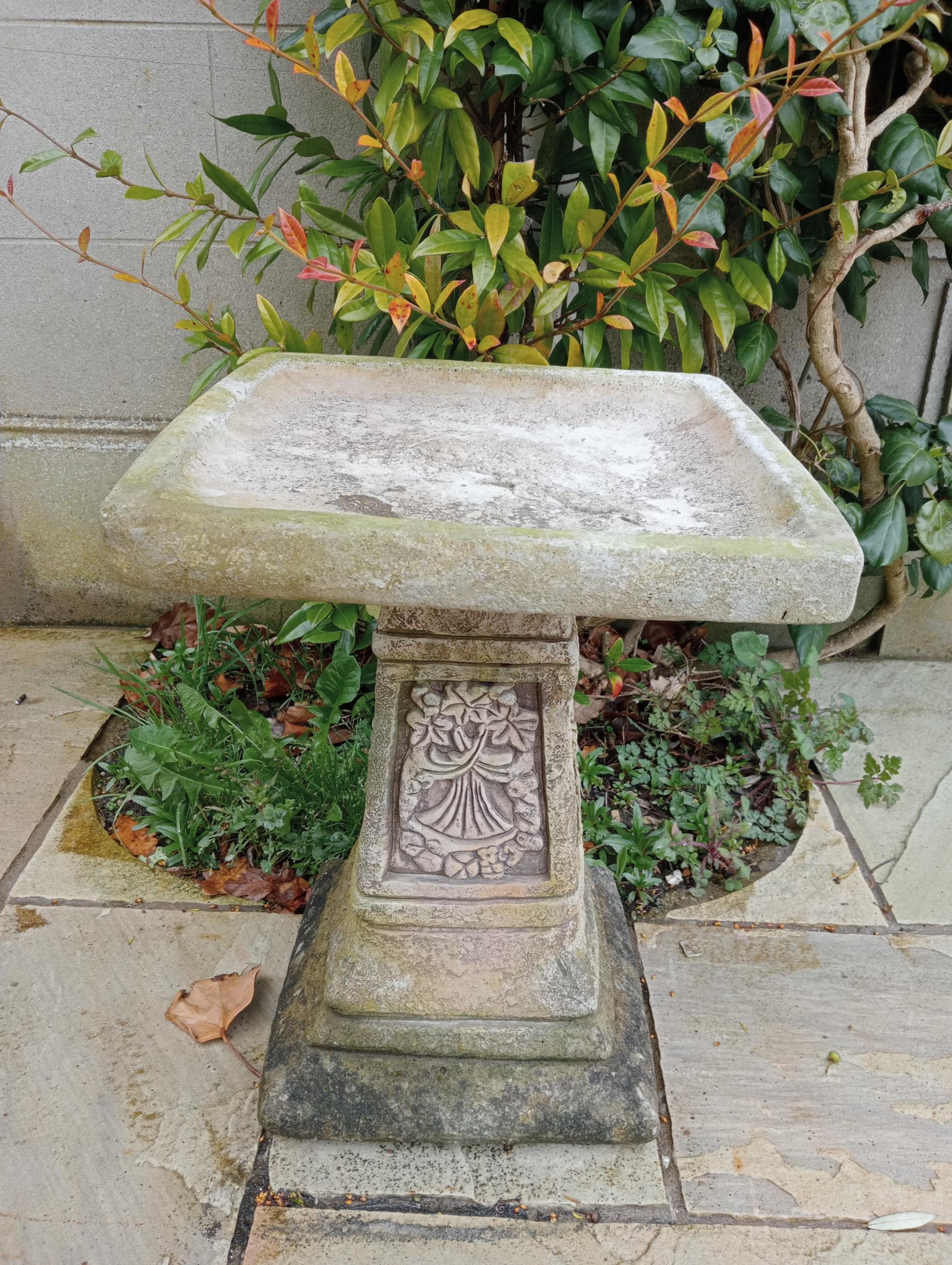 Composition bird bath {H 53cm x D 4cm x D 4cm }. (NOT AVAILABLE TO VIEW IN PERSON)